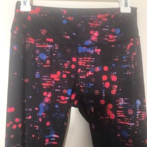 Reebok athletic wear leggings black multi size s/p
